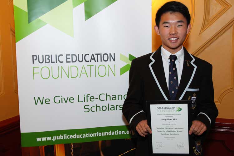 Public Education Foundation scholarship recipient David Kim