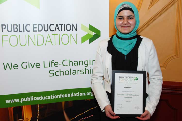 Public Education Foundation scholarship recipient Ginan Issa