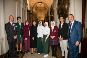 Minister Car_Murat Dizdar_ David Riodan_and students